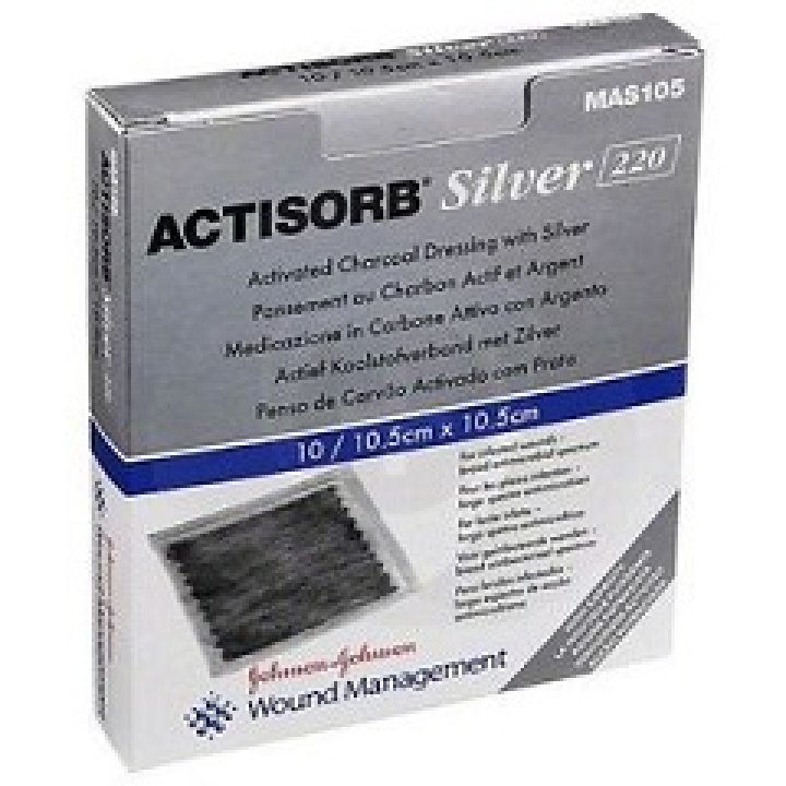 ACTISORB SILVER MEDICAZIONE IN CARBONE ATTIVO CON ARGENTO 10,5X10,5 CM 3 PEZZI