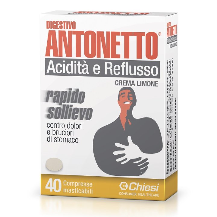 DIGESTIVO ANTONETTO ACIDITA\' E REFLUSSO CREMA AL LIMONE 40 COMPRESSE MASTICABILI