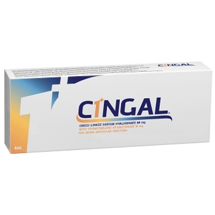 SIRINGA PRERIEMPITA INTRA ARTICOLARE CINGAL 4 ML 22MG/ML ACIDO RETICOLATO CON 4,5 MG/ML TRIAMCINOLONE ESACETONIDE