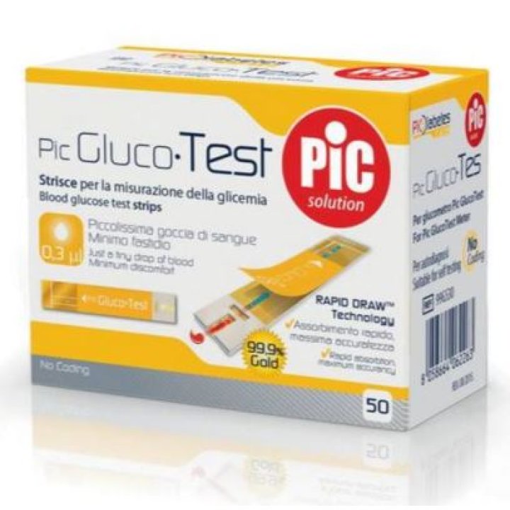 STRISCE MISURAZIONE GLICEMIA PIC GLUCOTEST 50 PEZZI