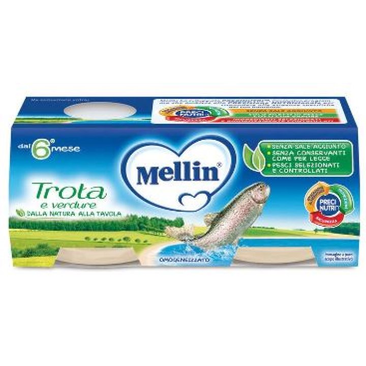 MELLIN OMOGENEIZZATO TROTA 2 X 80 G MELLIN OMOGENEIZZATO TROTA 2 X 80 G
