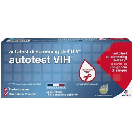 AUTOTEST VIH SCREENING DELL\'HIV CONTIENE 1 AUTOTEST + SOLUZIONE + BISTURI + CEROTTO + GARZA + SALVIETTA DISINFETTANTE