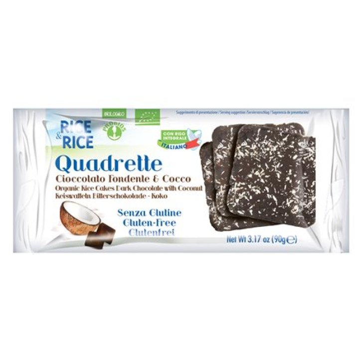 RICE&RICE QUADRETTE CIOCCOLATO FONDENTE E COCCO 90 G