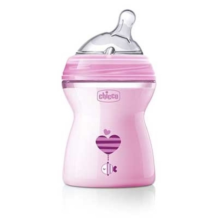 CHICCO BIBERON NATFEEL 2M+ GIRL 250 ML