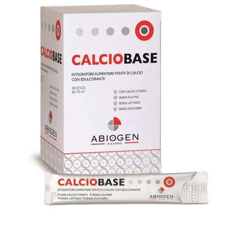 CALCIOBASE 30 STICK DA 10 ML SENZA ZUCCHERI AGGIUNTI SENZA GLUTINE E SENZA LATTOSIO