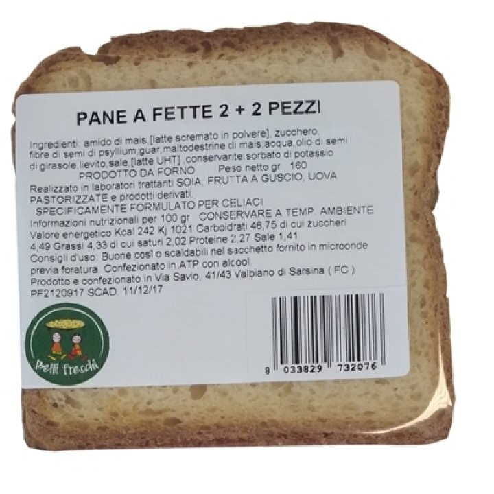 PANE 2 FETTE 2+2 PEZZI SENZA GLUTINE 160 G