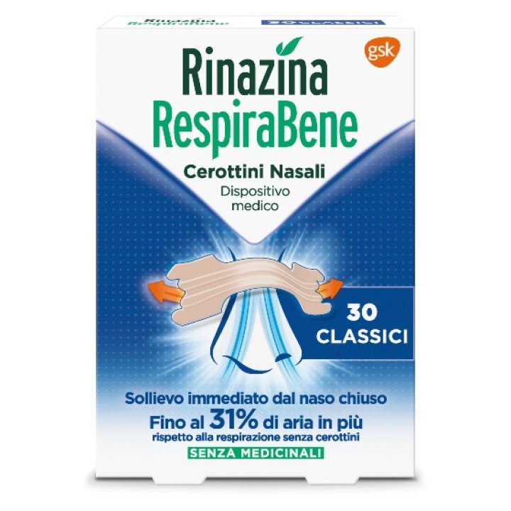 RINAZINA RESPIRABENE CEROTTI NASALI CLASSICI CARTON 30 PEZZI