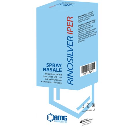 RINOSILVER SOLUZIONE SALINA IPERTONICA 3% CON ACIDO IALURONICO E ARGENTO COLLOIDALE SPRAY NASALE 20 ML