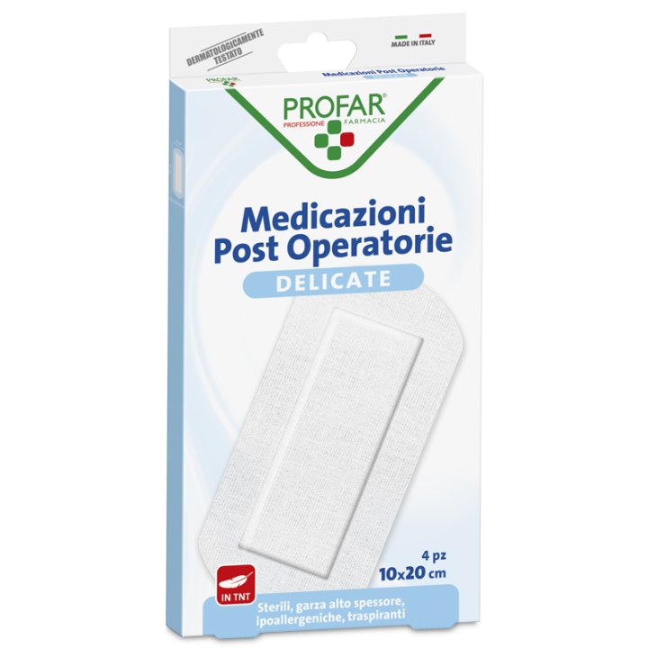 MEDICAZIONE POST OPERATORIA STERILE GARZA ANTIADERENTE 10X20 CM 4 PEZZI PROFAR