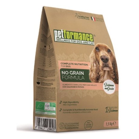 PETFORMANCE NO GRAIN CROCCHETTE SALMONE CANE 1,5 KG