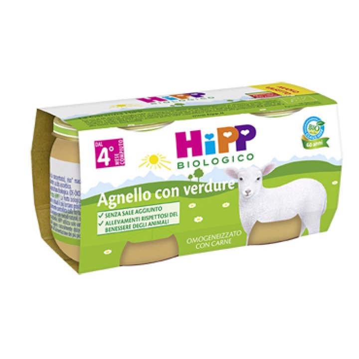 HIPP BIO OMOGENEIZZATO AGNELLO CON VERDURE 2X80 G