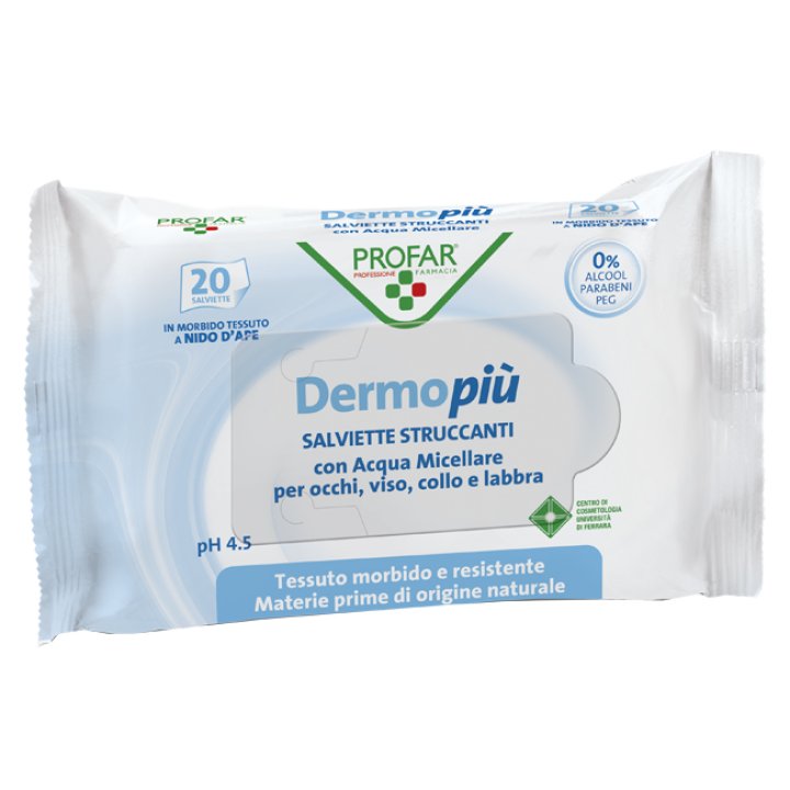DERMO PIU\' SALVIETTINE STRUCCANTI 20 PEZZI PROFAR
