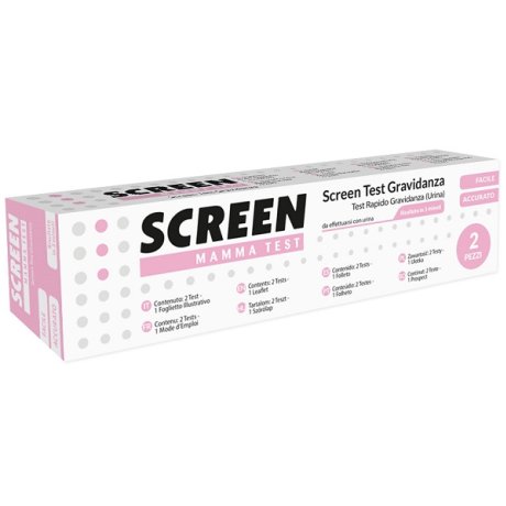 TEST PRECOCE CHE RILEVA L\'ORMONE HCG NELL\'URINA INDIVIDUANDO LO STATO DI GRAVIDANZA 2 PEZZI SCREEN MAMMA TEST GRAVIDANZA