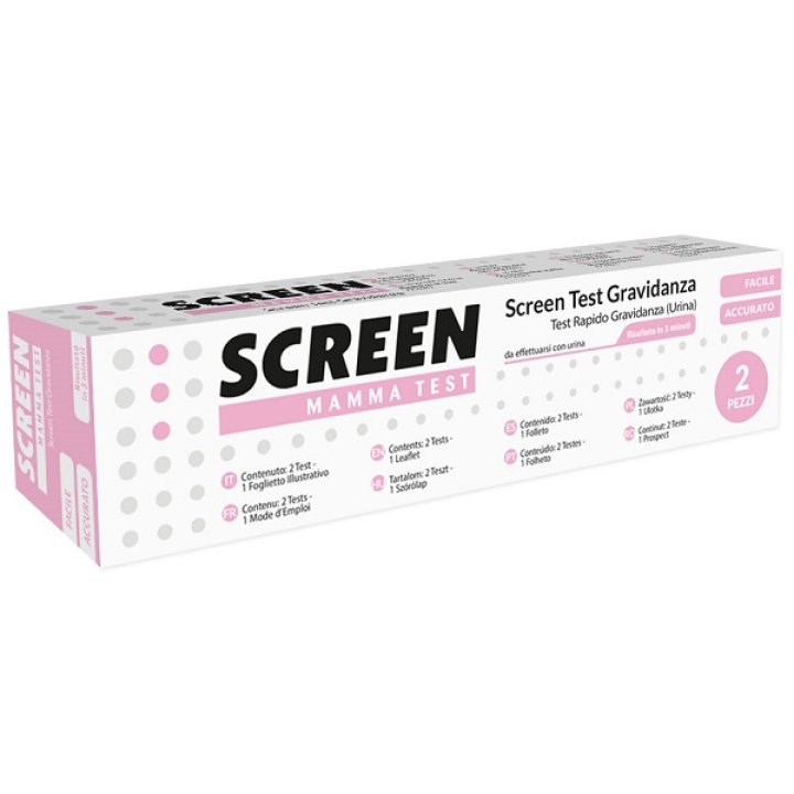 TEST PRECOCE CHE RILEVA L\'ORMONE HCG NELL\'URINA INDIVIDUANDO LO STATO DI GRAVIDANZA 2 PEZZI SCREEN MAMMA TEST GRAVIDANZA