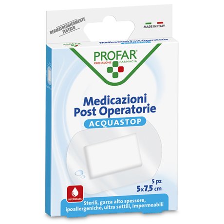 ACQUASTOP MEDICAZIONE POST OPERATORIA 5X7,5 CM PROFAR MED 5 PEZZI