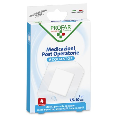 ACQUASTOP MEDICAZIONE POST OPERATORIA 7,5X10 CM PROFAR MED 4 PEZZI