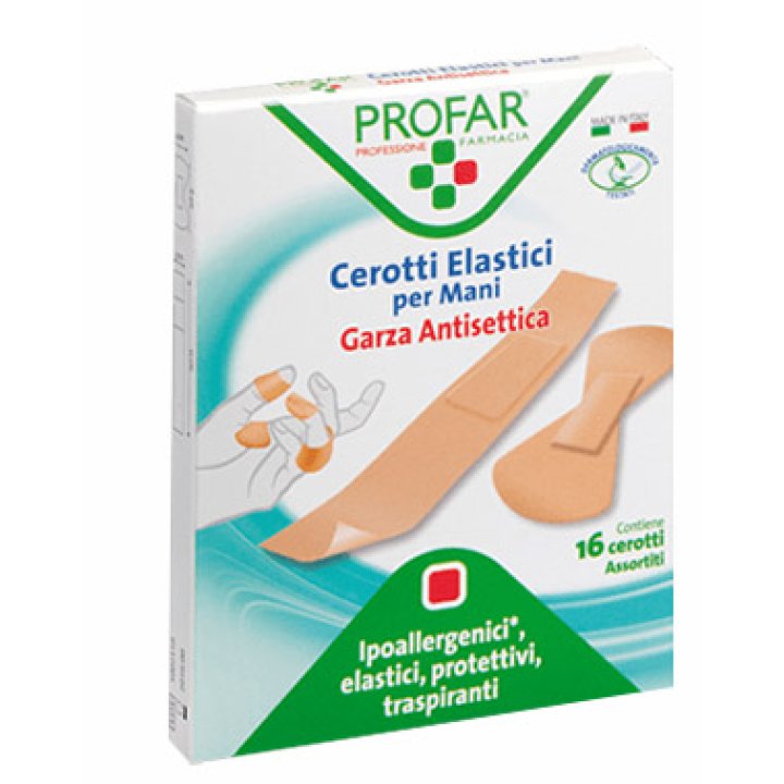 CEROTTO ELASTRICI MANI DITA ARTICOLAZIONI 16 PEZZI ASSORTITI PROFAR