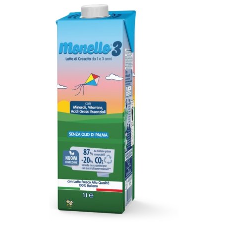 MONELLO 3 FORMULA PER LA CRESCITA A BASE DI LATTE PER BAMBINI DA 1 A 3 ANNI LIQUIDO 1 LITRO