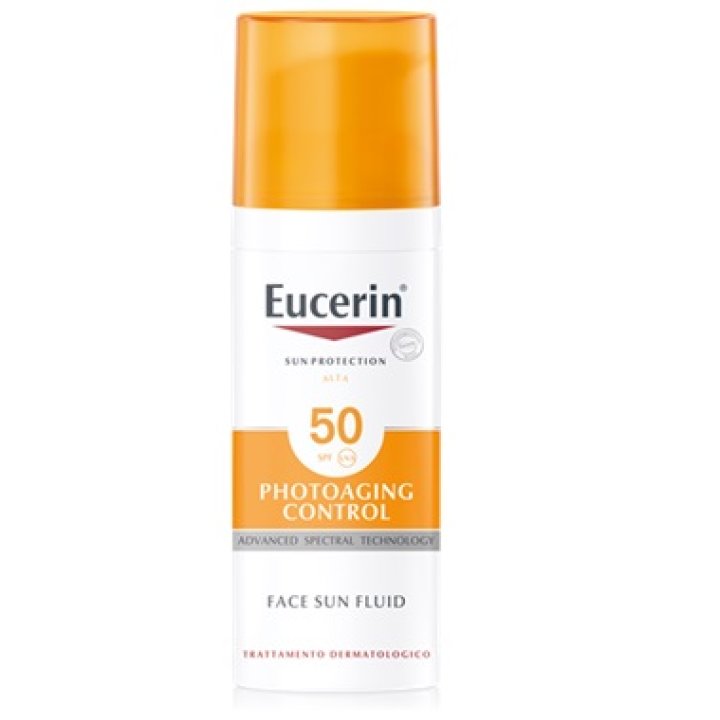 Eucerin Sun Fluid Anti-Età Crema Solare Viso FP 50 Protezione Alta 50 ml