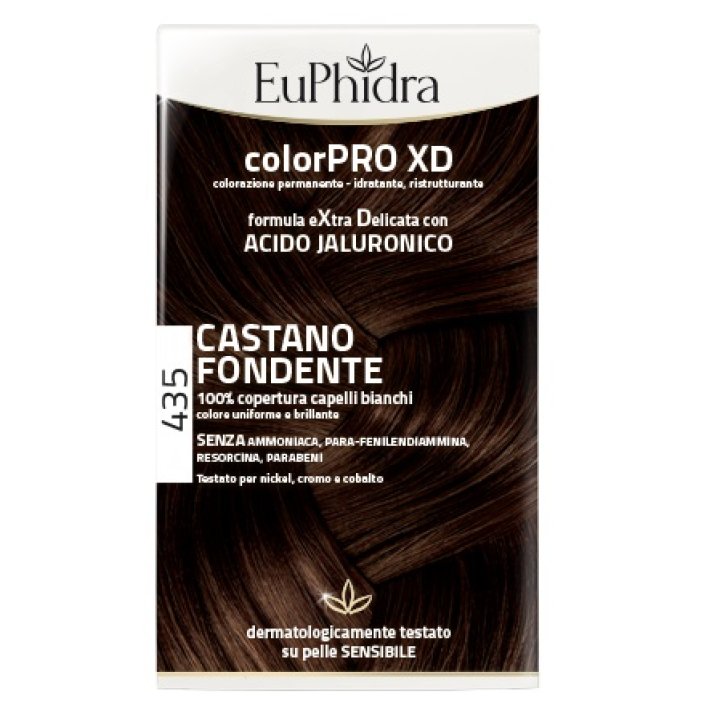 EUPHIDRA COLORPRO XD 435 CASTANO FONDENTE GEL COLORANTE CAPELLI IN FLACONE + ATTIVANTE + BALSAMO + GUANTI