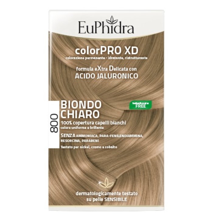 EUPHIDRA COLORPRO XD 800 BIONDO CHIARO GEL COLORANTE CAPELLI IN FLACONE + ATTIVANTE + BALSAMO + GUANTI