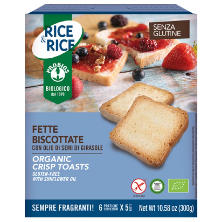 RICE&RICE FETTE BISCOTTATE CON OLIO DI SEMI DI GIRASOLE 300G RICE&RICE FETTE BISCOTTATE CON OLIO DI SEMI DI GIRASOLE 300G
