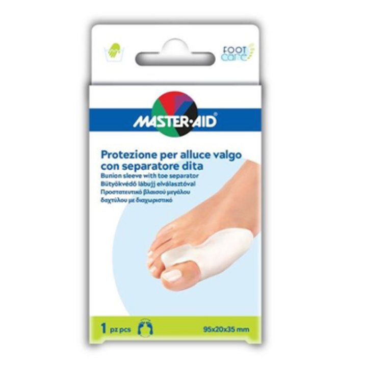 PROTEZIONE MASTER-AID PER ALLUCE VAL CON SEPARATORE DITA INTEGRATO 1 PEZZO