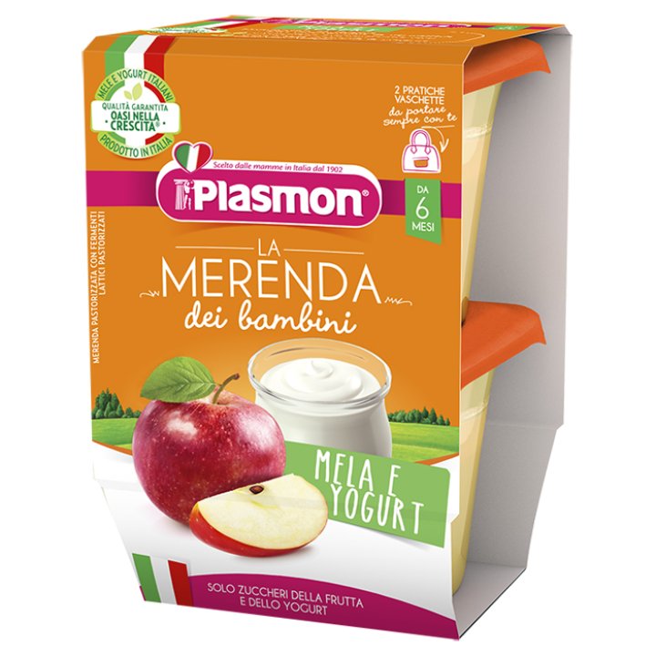 PLASMON LA MERENDA DEI BAMBINI SAPORI DI NATURA MELA YOGURT ASETTICO 2 X 120 G