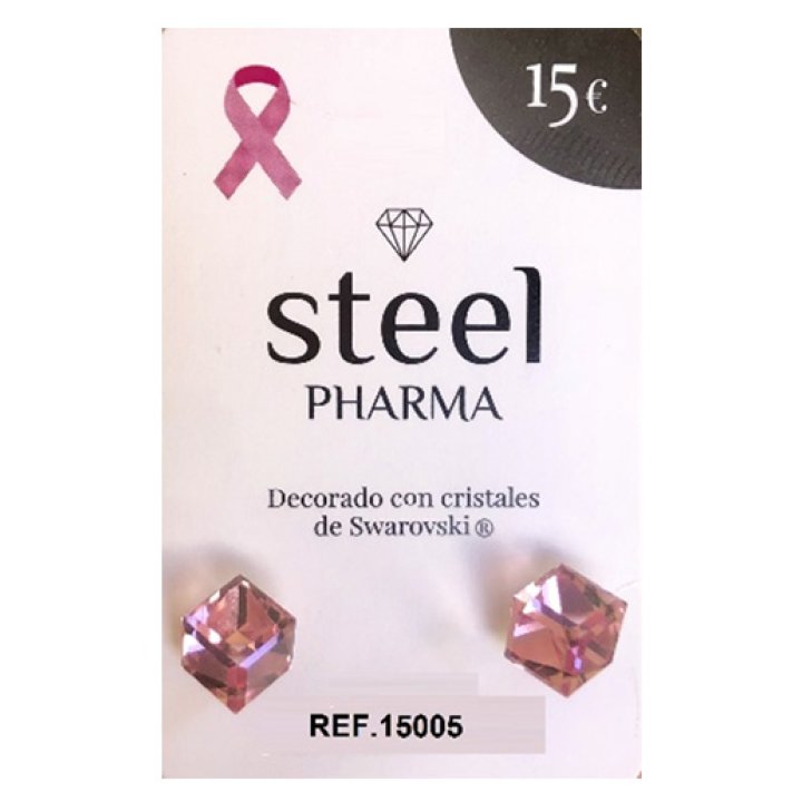 ORECCHINI STERILI STEEL PHARMA CUBE ROSE 6