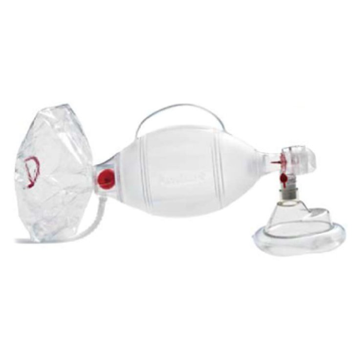 PALLONE PER RIANIMAZIONE AMBU MONOUSO COMPLETO DI MASCHERA E RESERVOIR