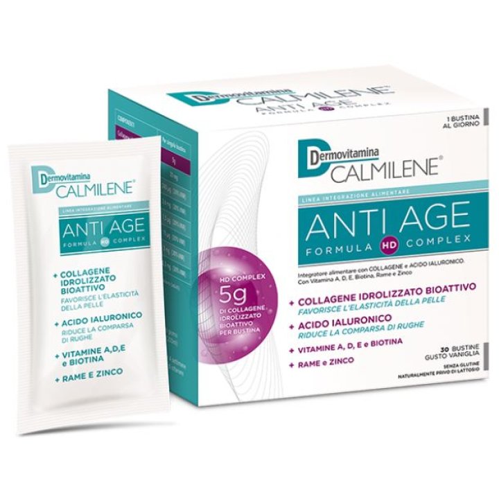 DERMOVITAMINA CALMILENE ANTIAGE IA A BASE DI COLLAGENE E ACIDO IALURONICO POLVERE 30 BUSTINE