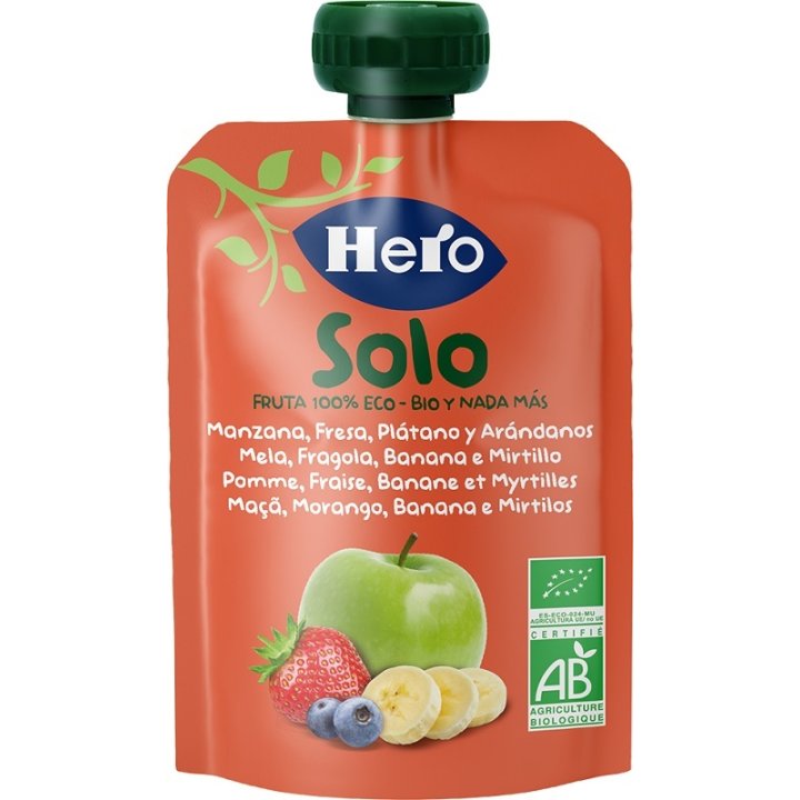 HERO SOLO FRUTTA FRULLATA 100% BIO MELA BANANA FRALA 100 G