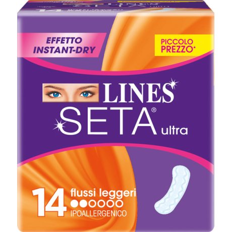 LINES SETA ULTRA ASSORBENTI PER FLUSSI LEGGERI 14 PEZZI