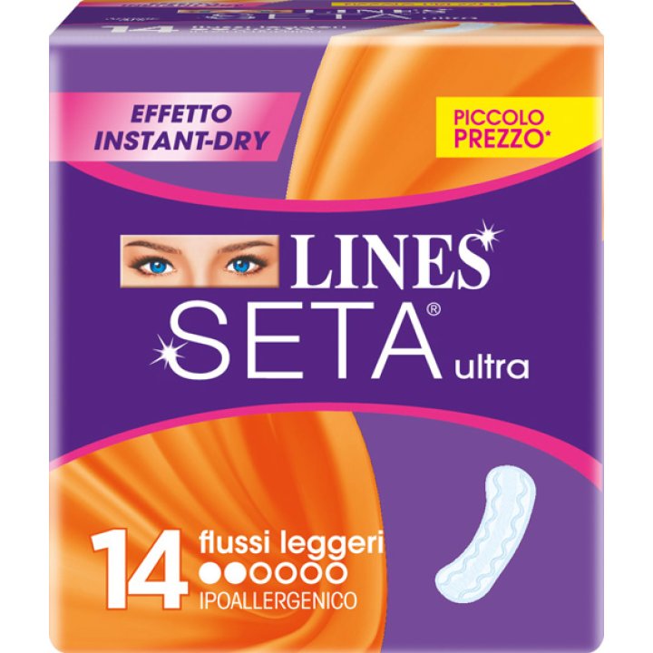 LINES SETA ULTRA ASSORBENTI PER FLUSSI LEGGERI 14 PEZZI