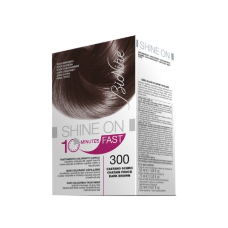 BIONIKE SHINE ON FAST TRATTAMENTO COLORANTE CAPELLI CASTANO SCURO 300 FLACONE 60 ML + TUBO 60 ML