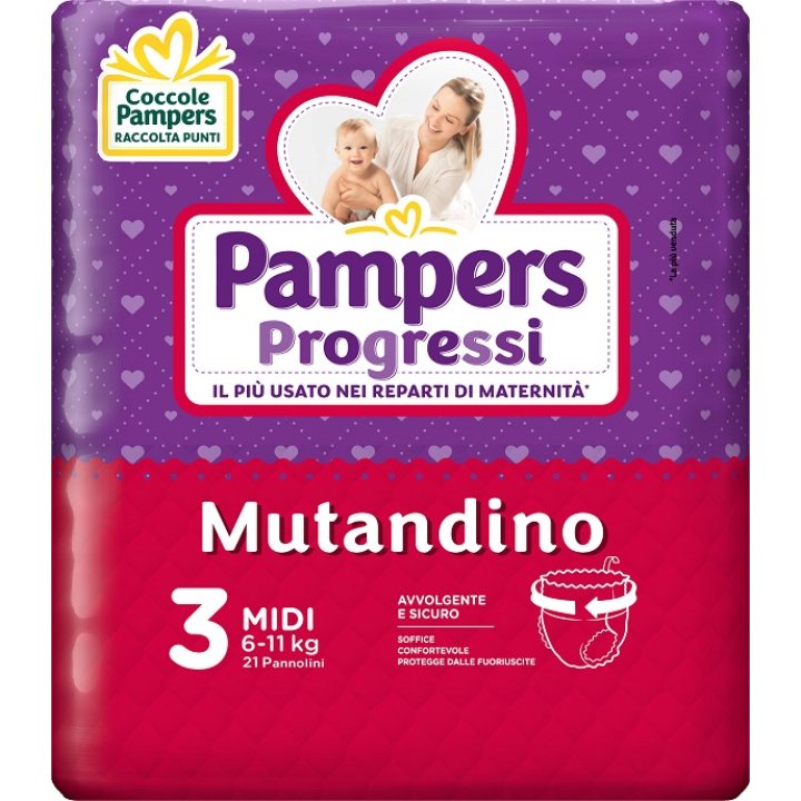 PAMPERS PROGRETGTGI MUTANDINO CP TG3 MIDI 21 PEZZI