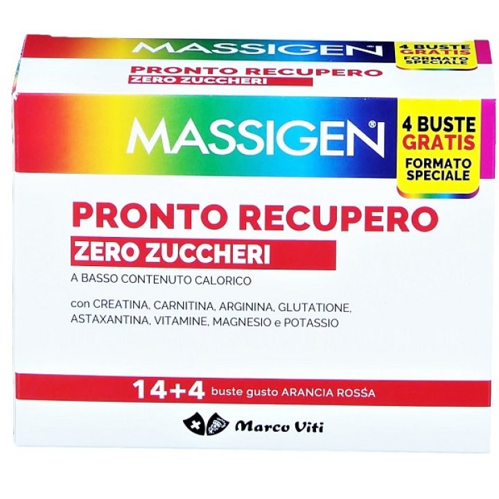 Marco Viti Massigen Pronto Recupero Zero Zucchero integratore alimentare - 14+4 Bustine