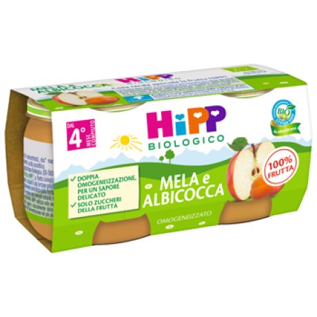 HIPP BIO OMOGENEIZZATO ALBICOCCA/MELA 2X80 G