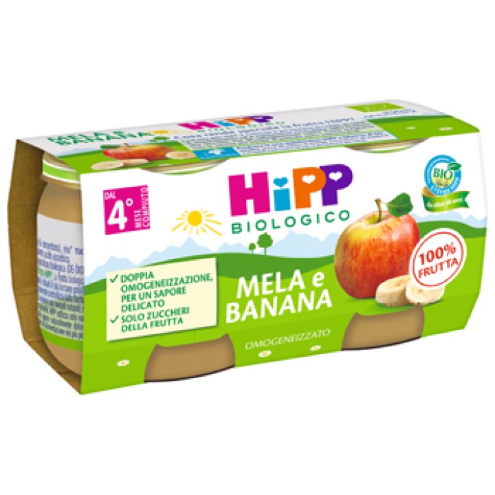 HIPP BIO OMOGENEIZZATO MELA/BANANA 2X80 G