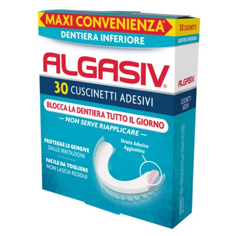 ALGASIV ADESIVO PER PROTESI DENTARIA INFERIORE 30 PEZZI