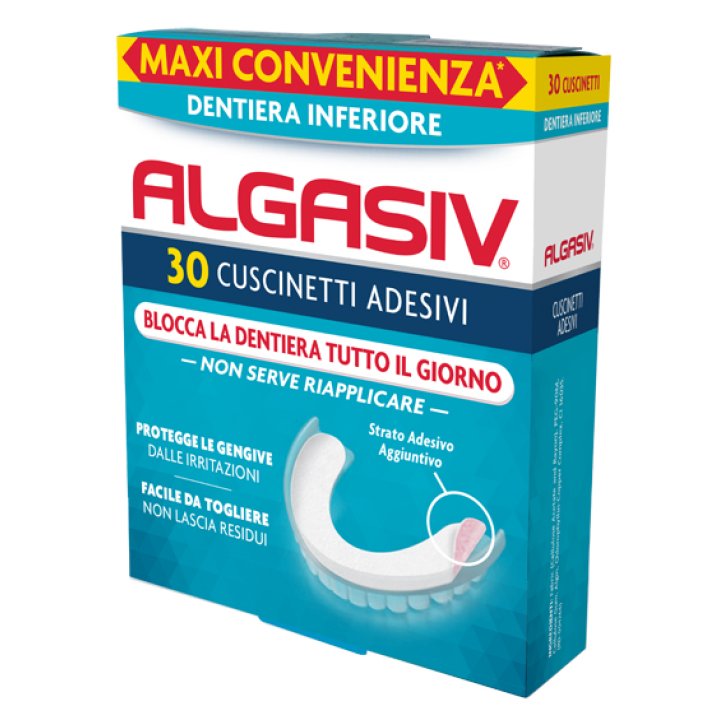 ALGASIV ADESIVO PER PROTESI DENTARIA INFERIORE 30 PEZZI