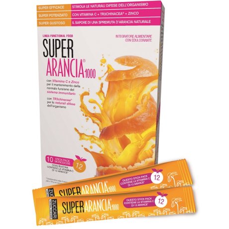 SUPER ARANCIA 1000 10 STICK PACK MONODOSE DA 3,7G INTEGRATORE ALIMENTARE CON EDULCORANTE