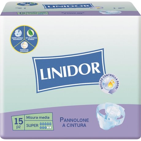 PANNOLONE LINIDOR SUPER PANNOLINO A CINTURA MM 15 PEZZI