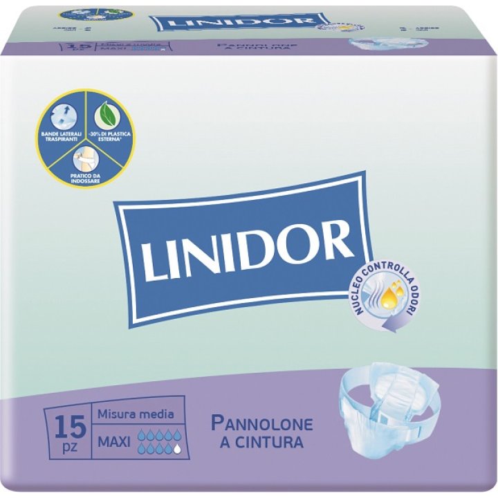 PANNOLONE LINIDOR A CINTURA MAXI MISURA MEDIA 15 PEZZI