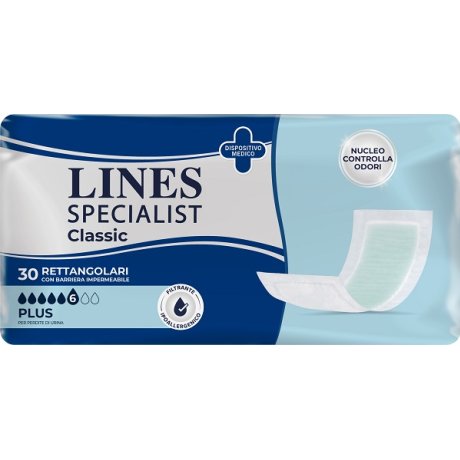 PANNOLONE LINES SPECIALIST CLASSIC RETTANLARE CON BARRIERA CONTROL 30 PEZZI