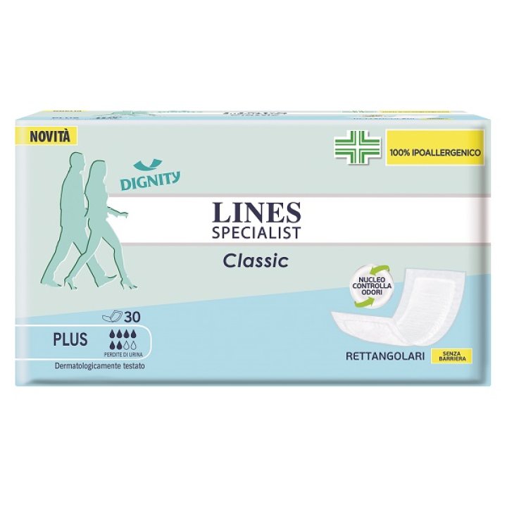 PANNOLONE LINES SPECIALIST CLASSIC RETTANLARE SENZA BARRIERA CONTROL 30 PEZZI