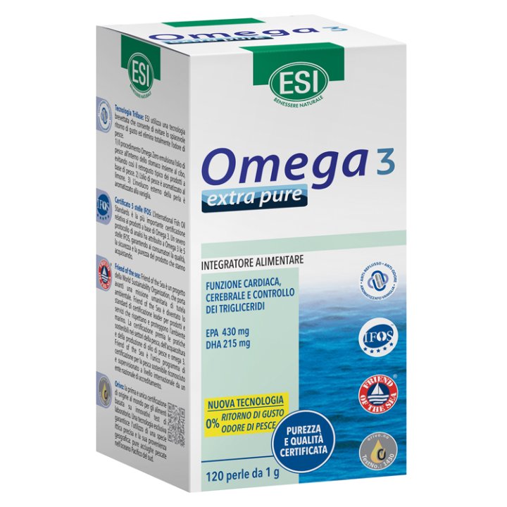 Esi Omega 3 Extra Pure integratore alimentare 100% naturale - 120 Perle da 1g