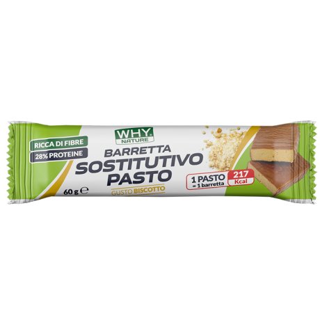 WHYNATURE BARRETTA SOSTITUTIVA PASTO BISCOTTO RICOPERTA CIOCCOLATO AL LATTE 60 G