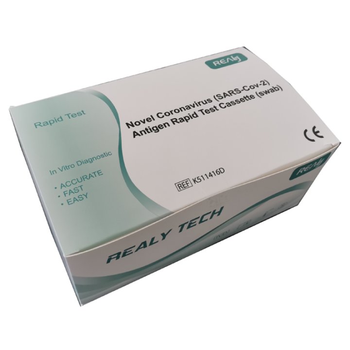 TEST COVID-19 SARS COV2 REALY NOVEV ANTIGEN RAPID TEST CASSETTE TAMPONE RINOFARINGEO/OROFARINGEO RAPIDO 25 PEZZI USO PROFESSIONALE