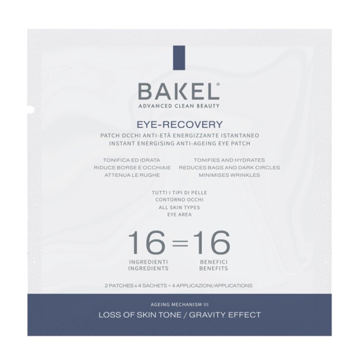 Bakel Eye-Recovery Patch Occhi Anti-Età Energizzante 2 Patches x 4 Bustine